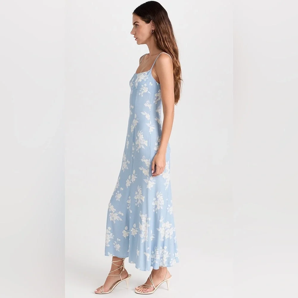 Reformation Liya Dress Bijou Blue dress gown size 6 - Picture 3 of 8